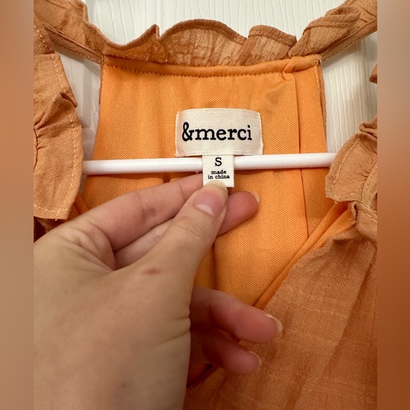 NWT VICI Dolls Ballard Cotton Blended Pocketed Tiered Midi - PAPAYA - Picture 8 of 8